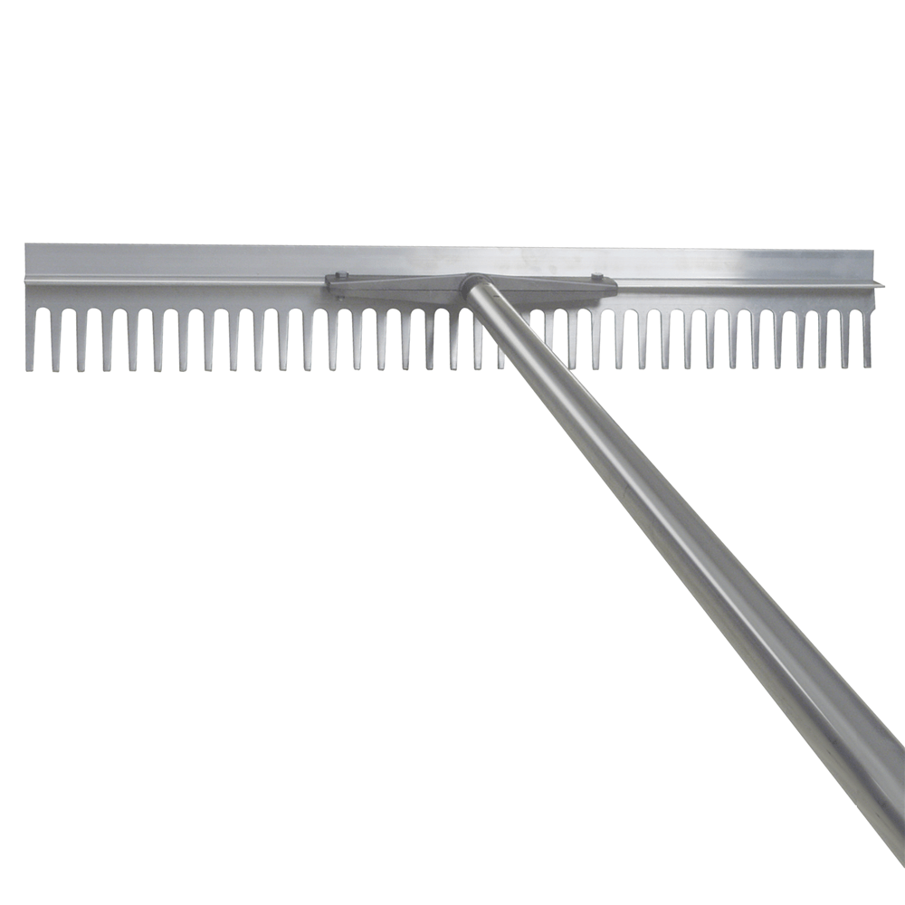 36 in Lightweight Aluminum Concrete Rake with 7 ft Handle