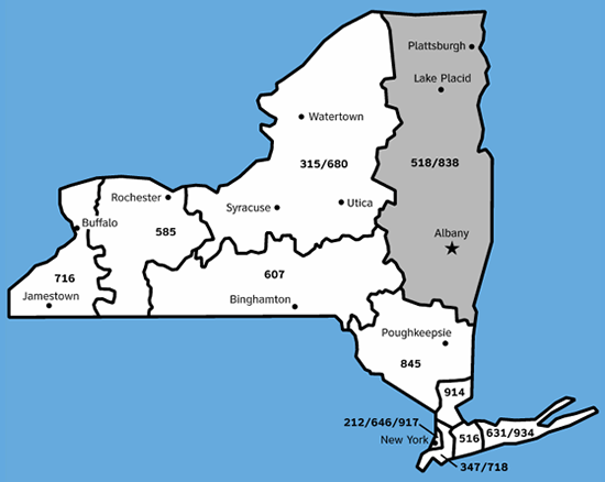 Nyc Area Codes Map 518 Area Code New York