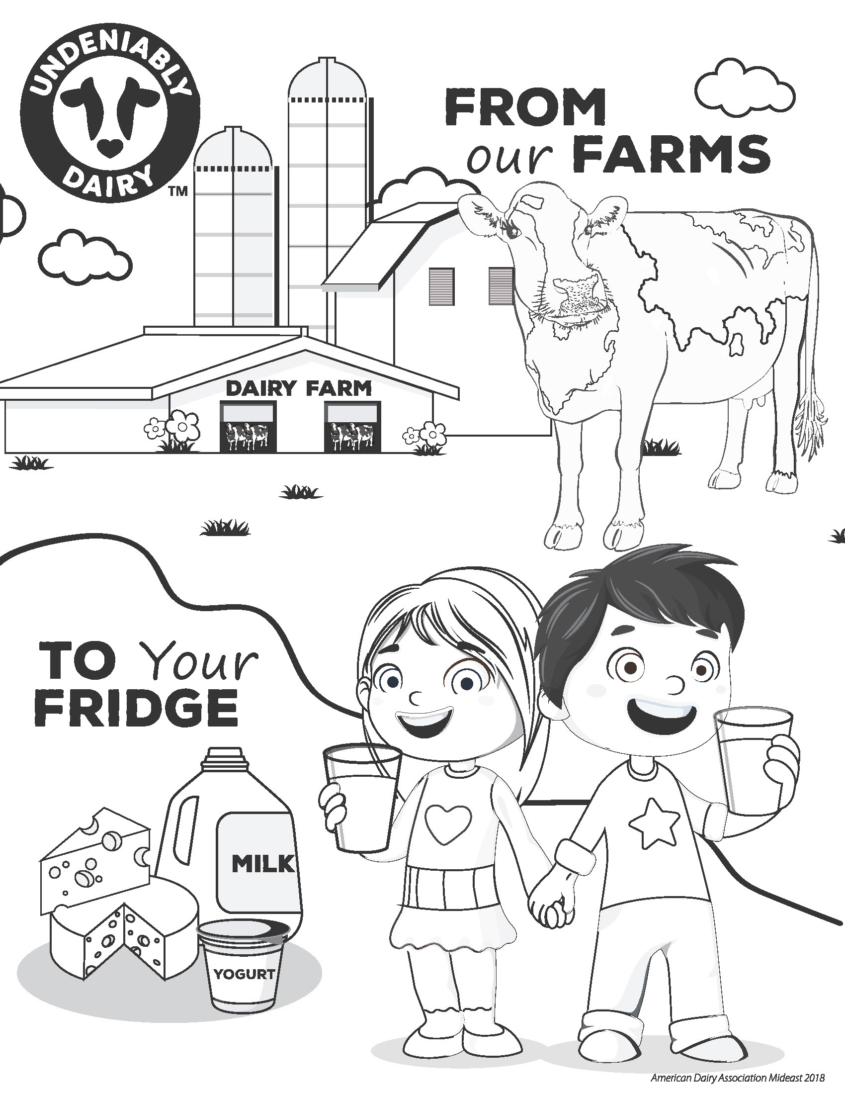 Dairy Coloring Page Midwest Dairy