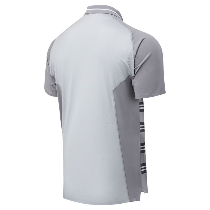 New Balance Printed Tournament Polo Shirt Lead Midwest Sports