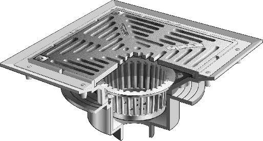 F1510 12" x 12" Epoxy Coated Parking Area Floor Drain with Heavy Duty