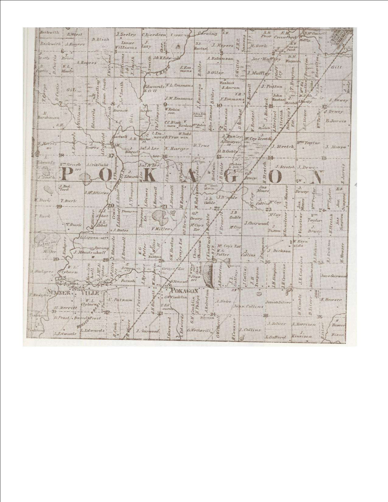 1860 Township Maps Cass County Michigan