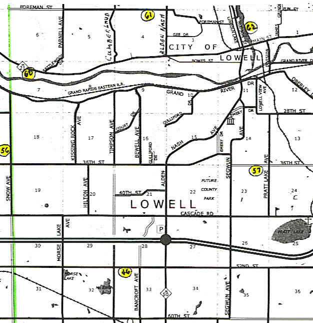 Lowell Tp. Map Cemetery Locations