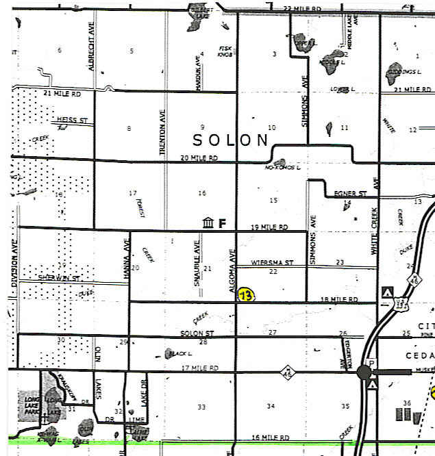 Solon Tp. Map Cemetery Locations