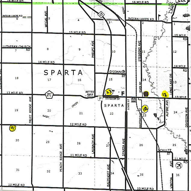Sparta Tp. Map Cemetery Locations