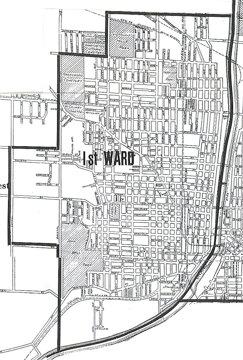 1920 Map of Grand Rapids, Ward One