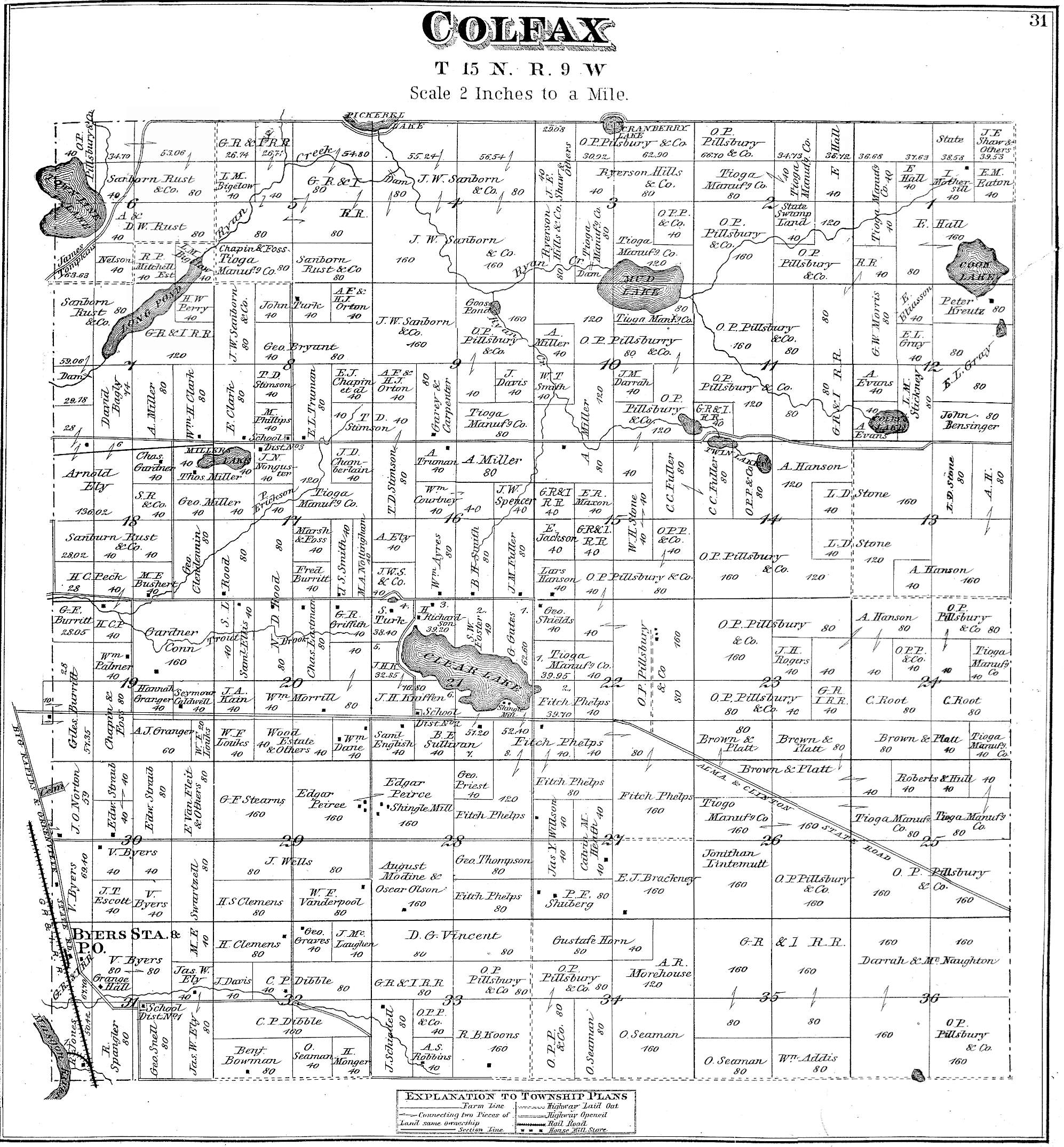 1879 Mecosta County Michigan Atlas