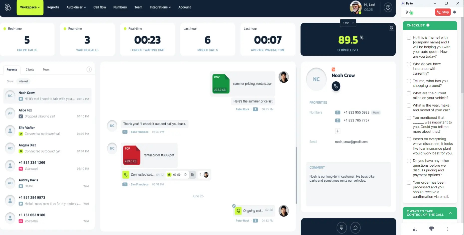 Balto Integration with Call Center Software MightyCall