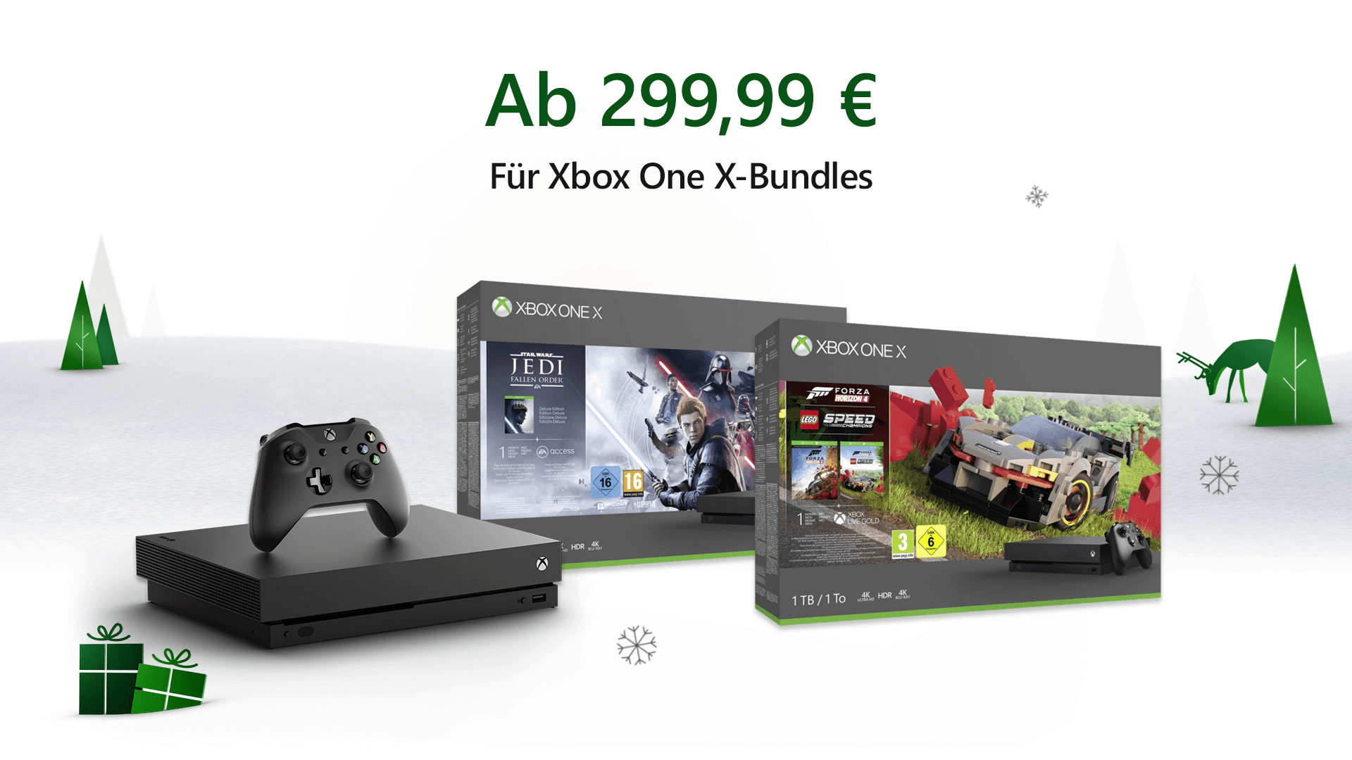 Xbox Holiday Sales Xbox One XBundles für nur 299 Euro und weitere