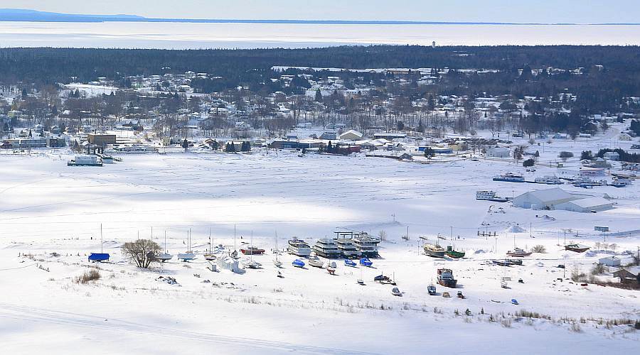 Mackinaw City, St, Ignace and Mackinac Bridge Winter Flight