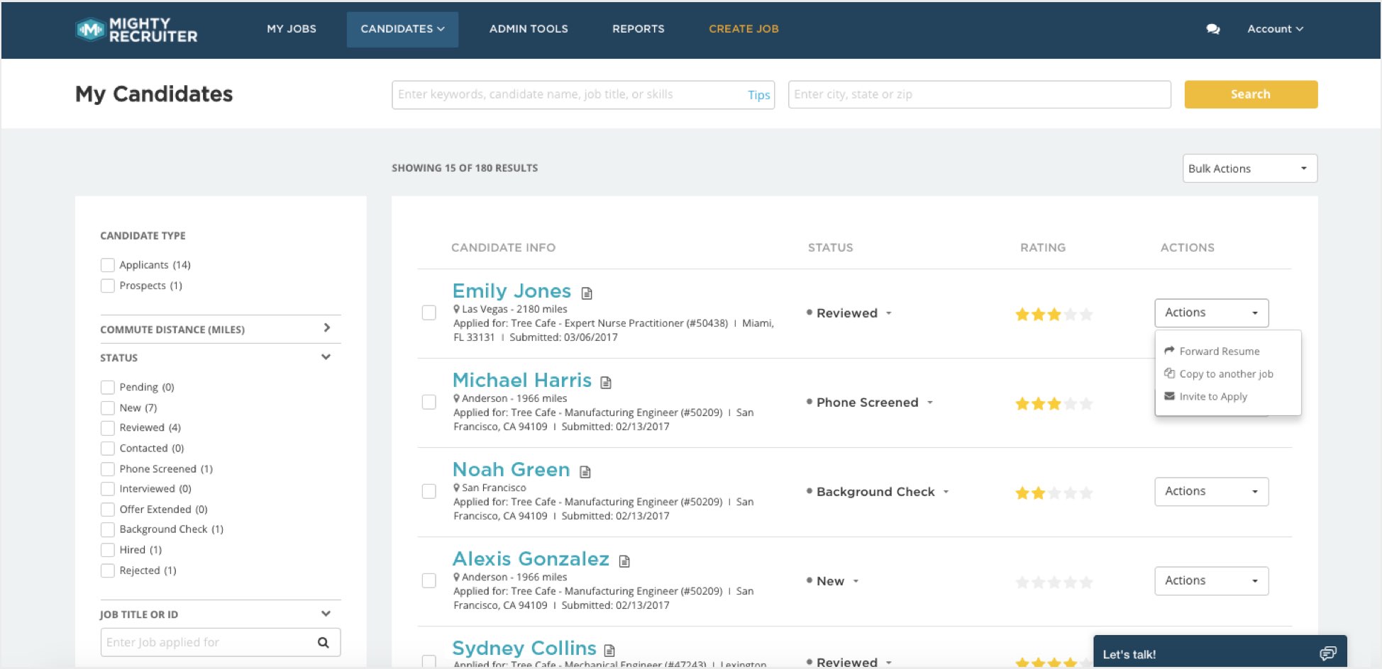 Candidate Management MightyRecruiter