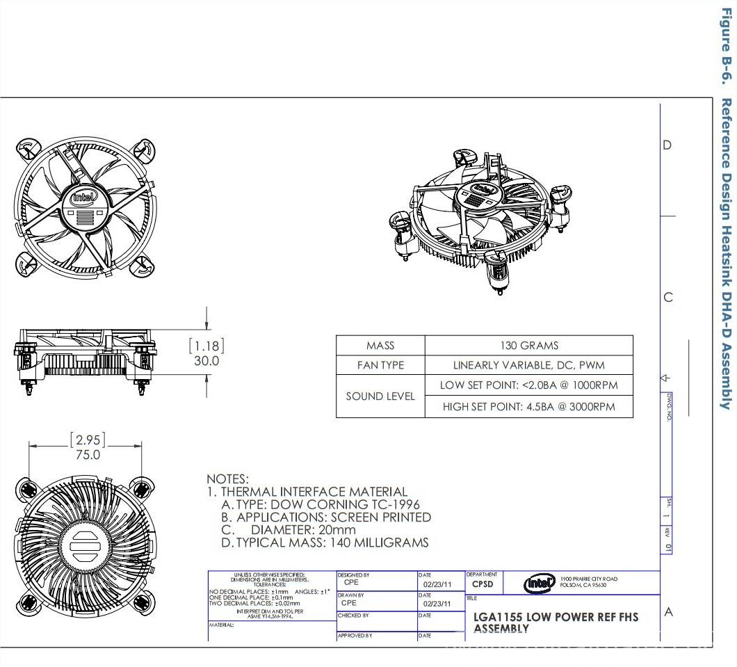 Boxed Cooler Dimensions Intel Ivy/Haswell Heatsink Fan Mihai MATEI