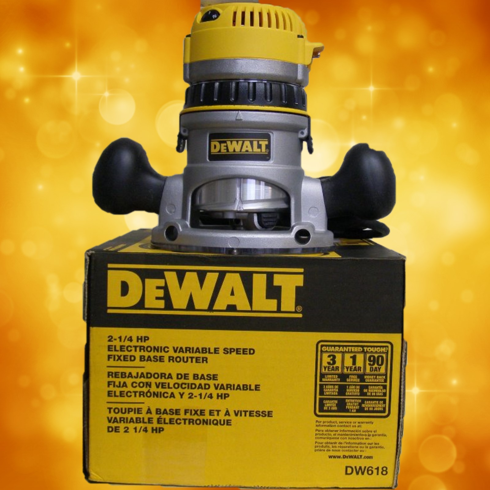 DeWalt DW618 21/4 HP (maximum motor HP) EVS Fixed Base Router with