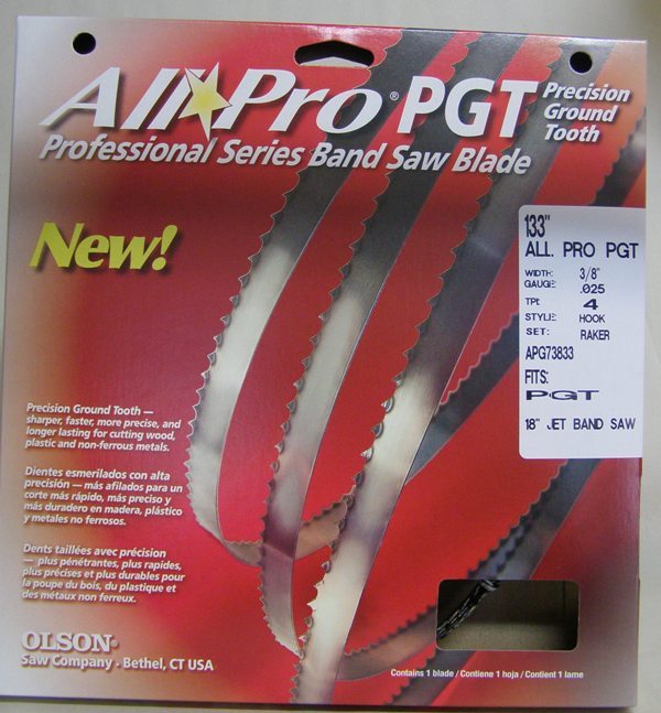 Olson 133" All Pro® PGT Premium Band Saw Blades 3/8" x .025" 4 TPI Hook