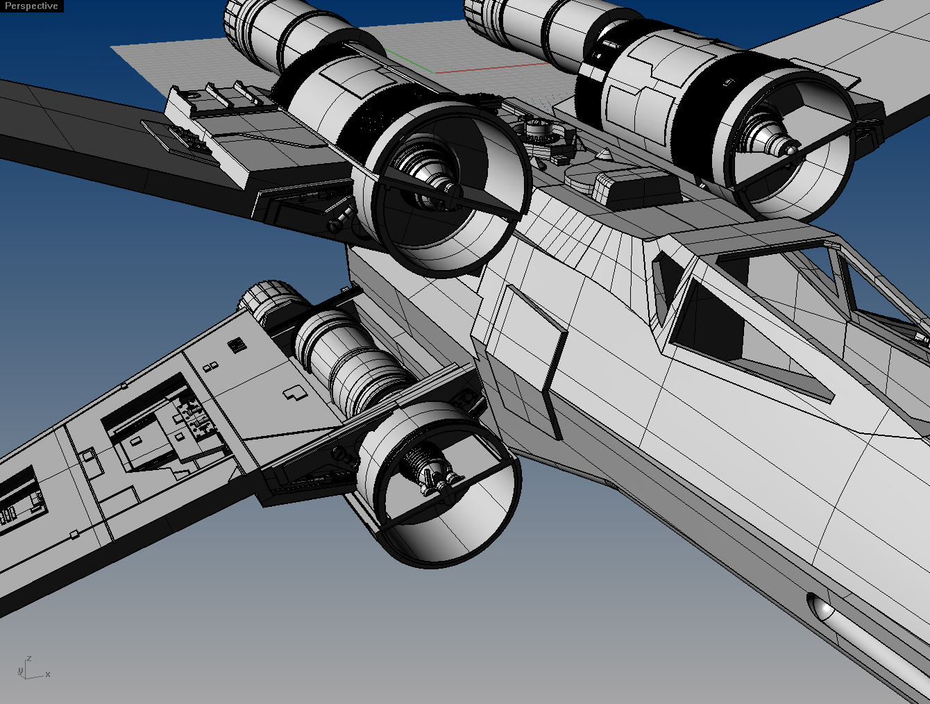 T-65 (X-Wing) — Scifi-Meshes.com