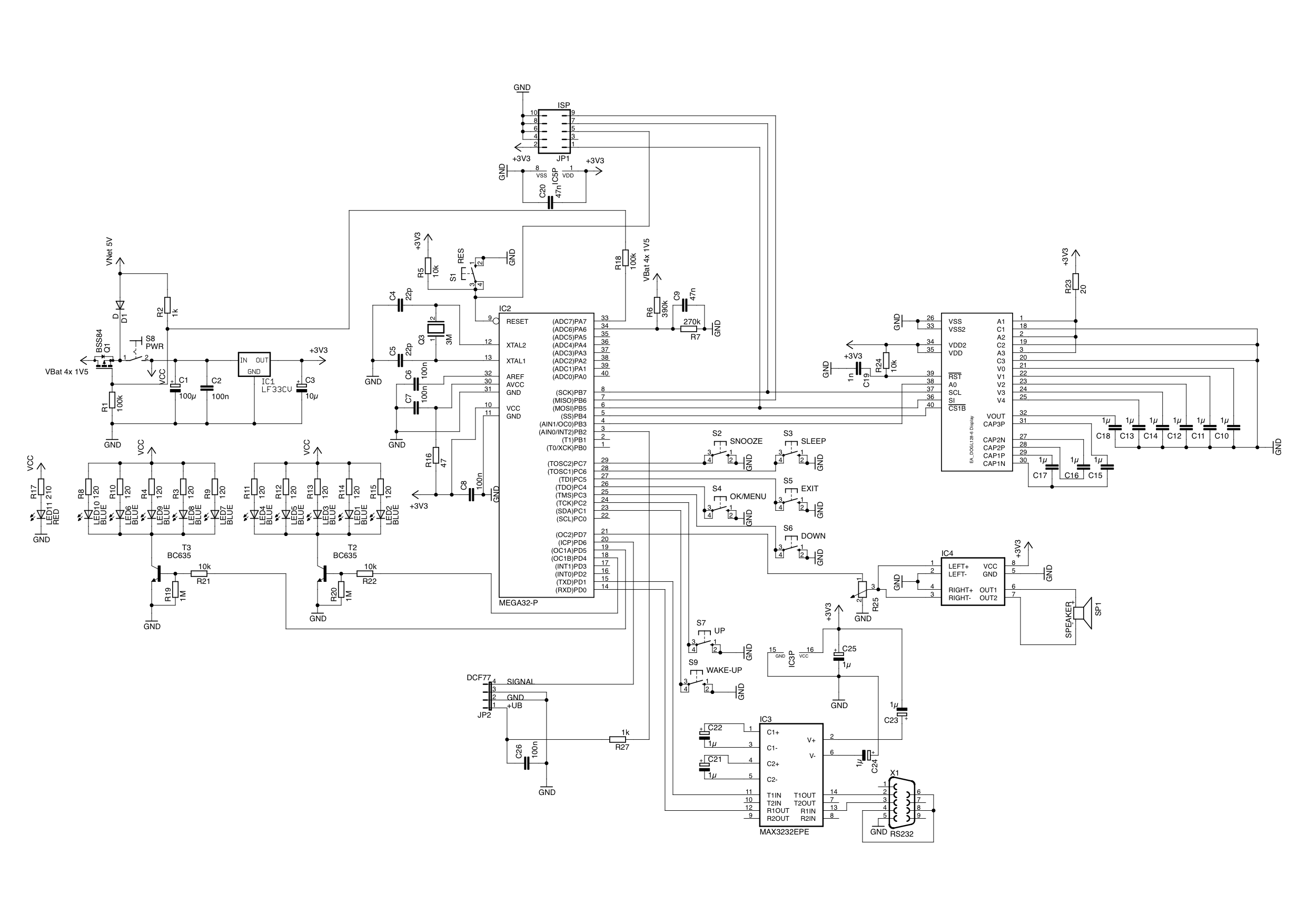 Schaltplan für Wecker