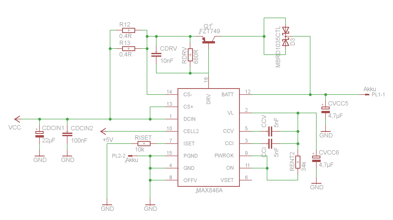 MAX847A, LiPo Lader, Beschaltung so korrekt?