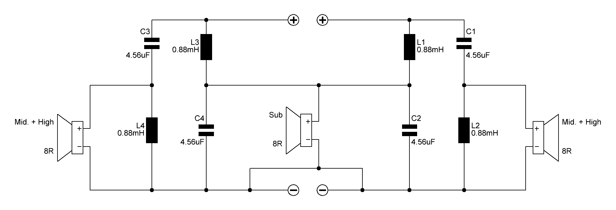 Passive frequenzweiche für Bootsanlage