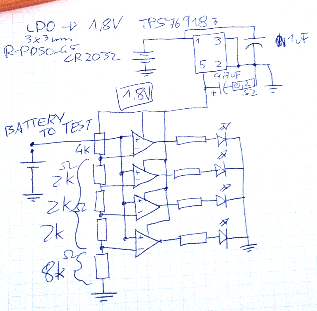 Simpler 4 Led 1.5V Alkaline Batterietester