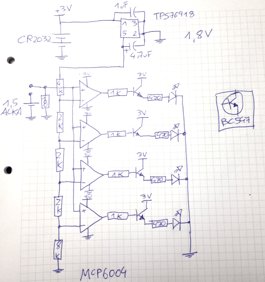 Simpler 4 Led 1.5V Alkaline Batterietester