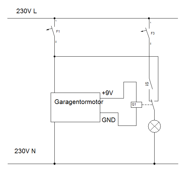 Wechselrelais macht einen Kurzschluss
