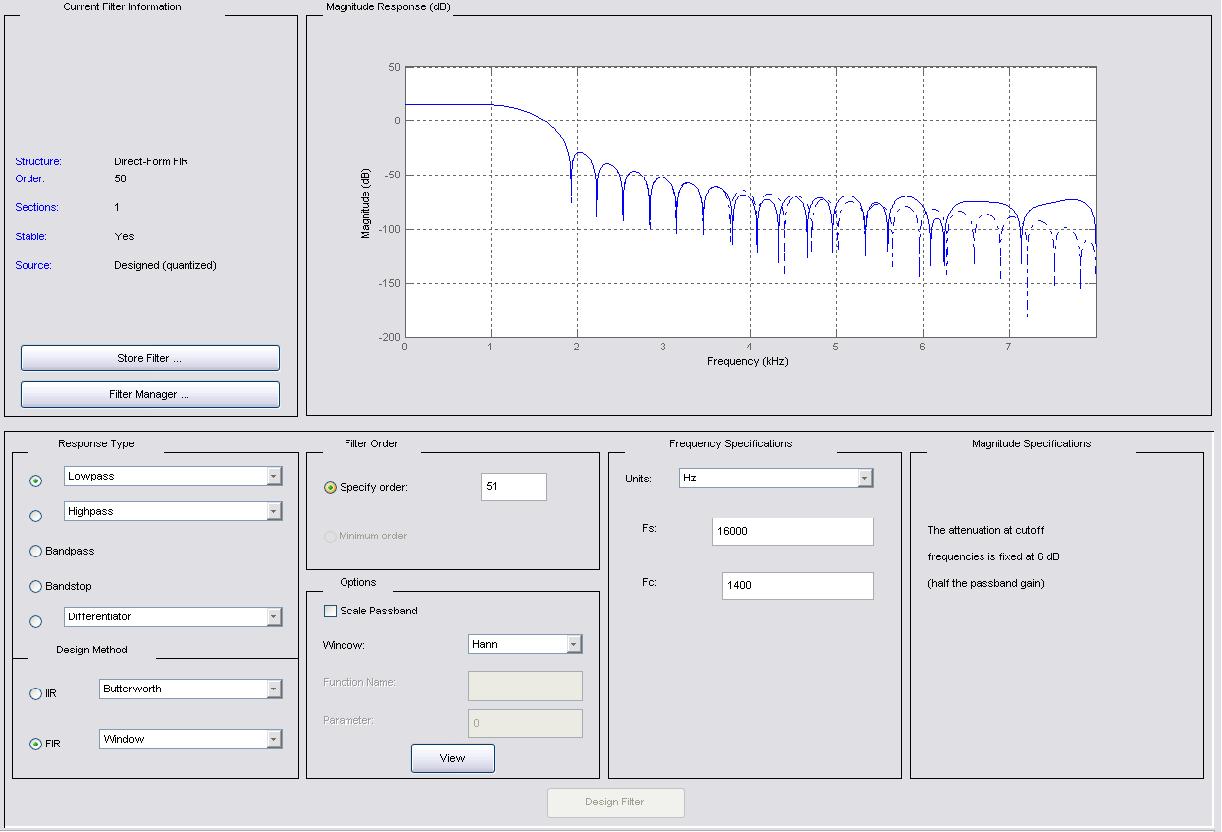 Matlab FIR Filter Design für dsPIC