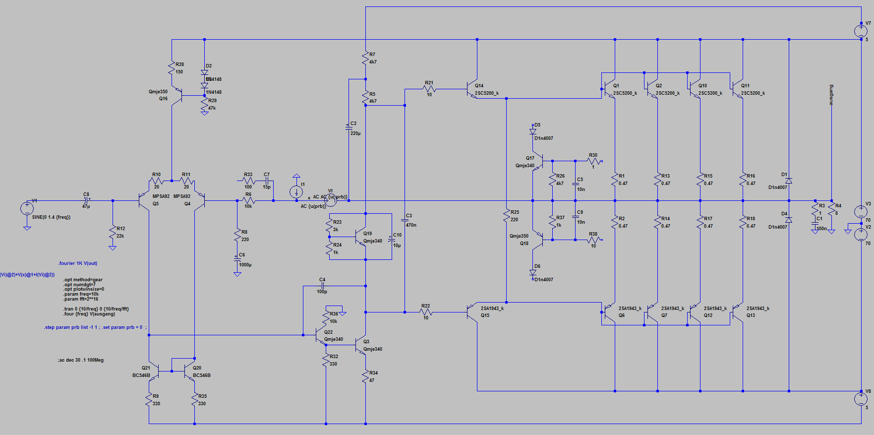 AB Endstufe, Transistoren, Leistungsbegrenzung, etc.