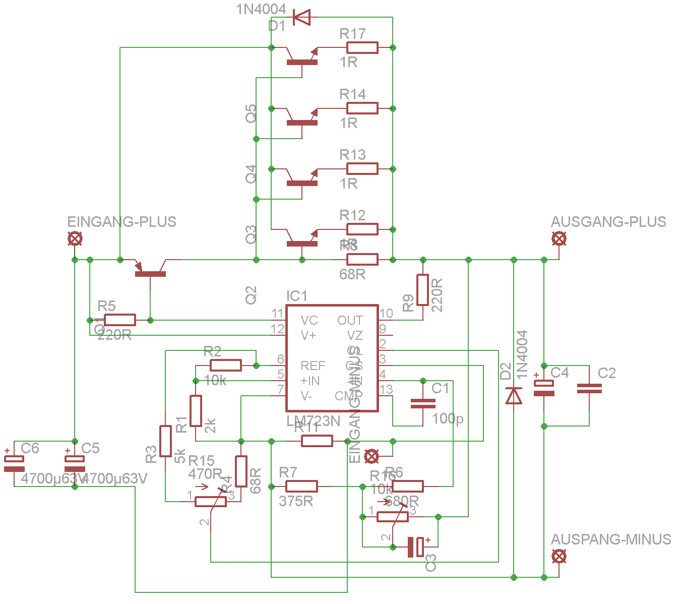 Netzteil LM723 mit Print