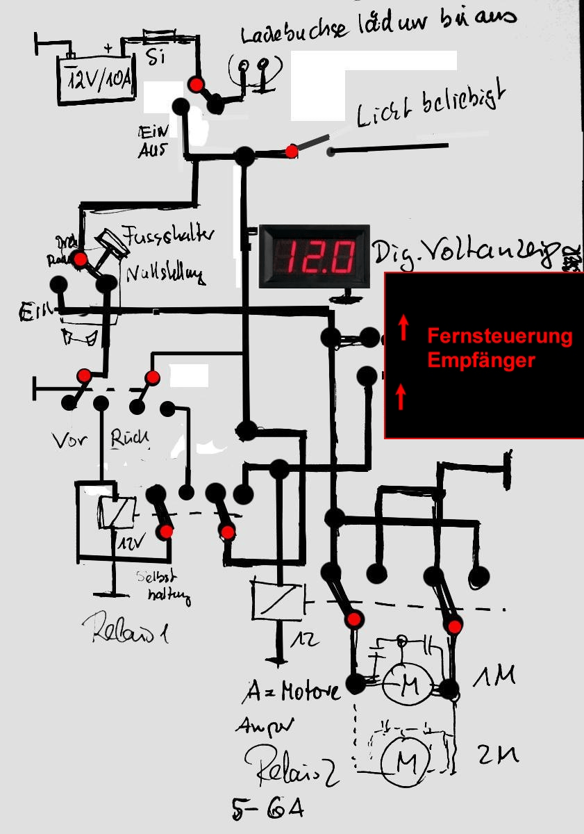 Mit 2 Relais Vorwärts Rückwärts