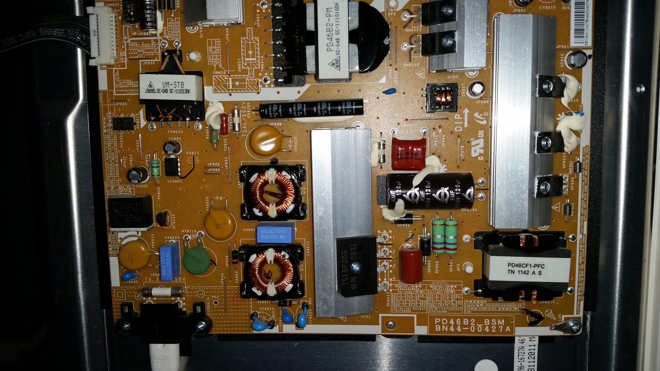 Samsung UE46D6510WSXZG Startprobleme Netzteil?