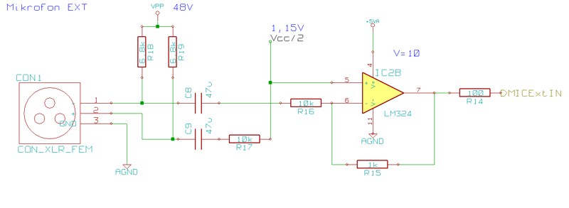 MikrofonPhantomspeisung mit nachfolgendem SingleSupply