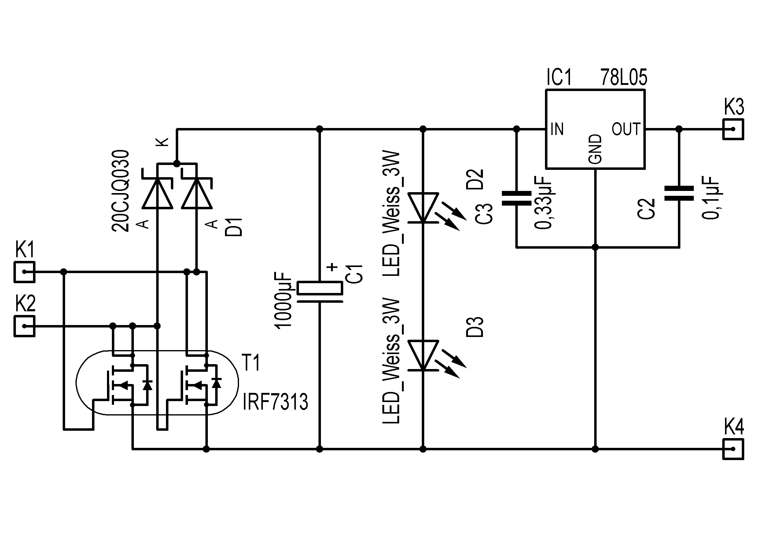 MOSFETGleichrichter mit OPV