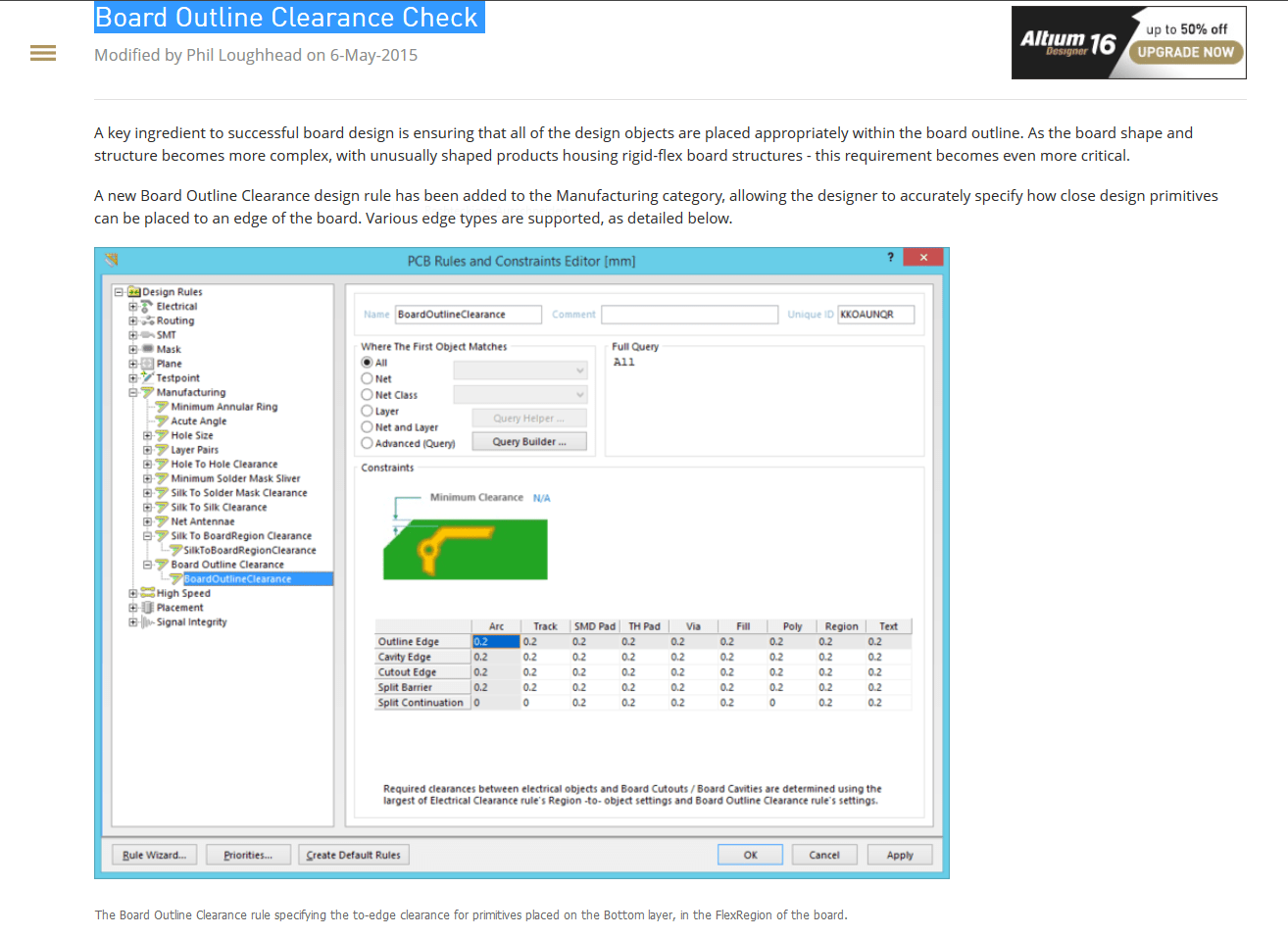 Polygon Clearance Altium
