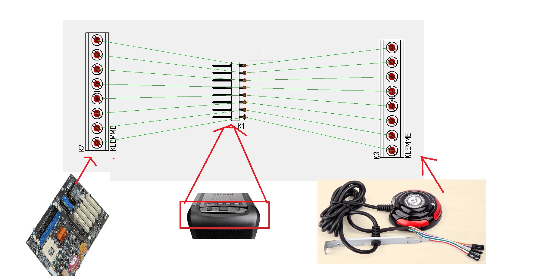 Power Supply Reset HDD Button Switch verlegen