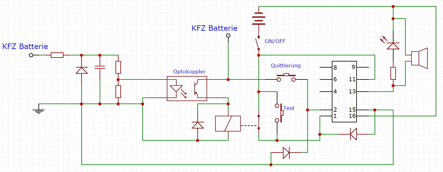 Unterspannungsschutz + Quittierung + LED