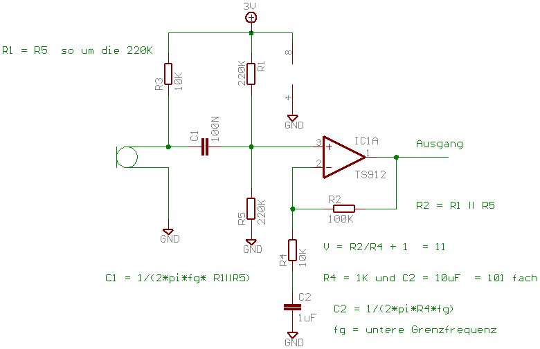 Nf Verstärker für Elektretmikrophon an AD Wandler des ATtiny84