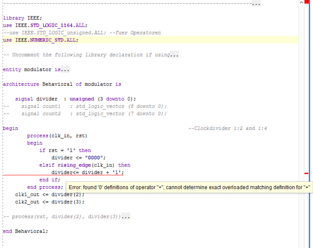 VHDL Clock Simulieren (erste Schritte)