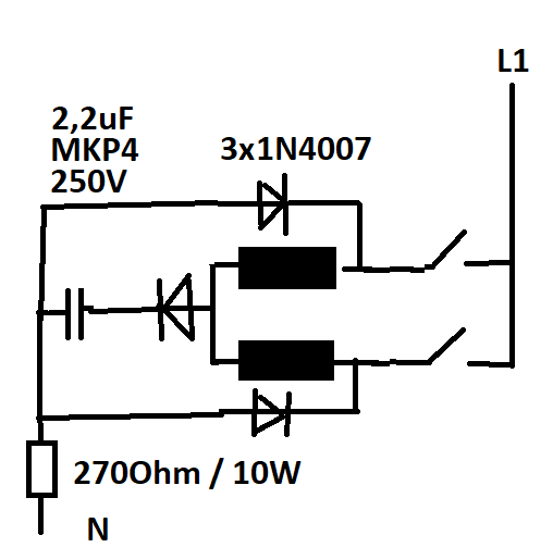 Bistabiles Relais 3V DC (Schrack RT314F03) mit 230V ansteuern