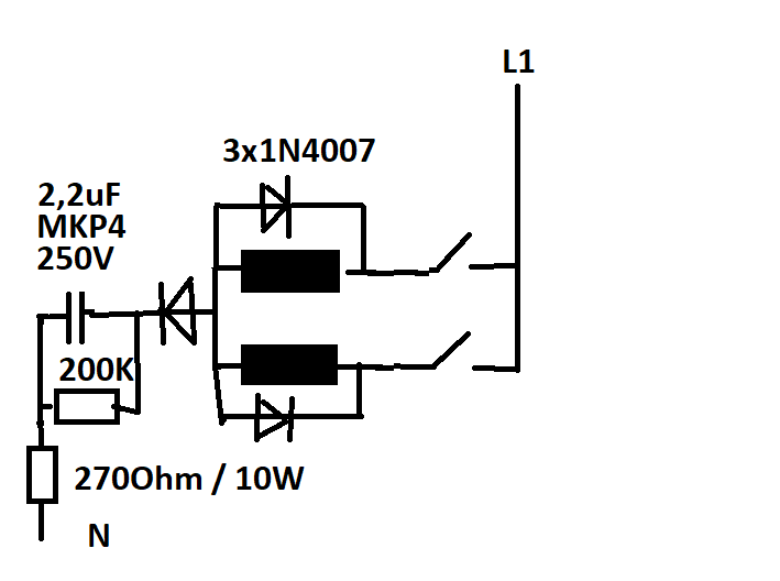 Bistabiles Relais 3V DC (Schrack RT314F03) mit 230V ansteuern