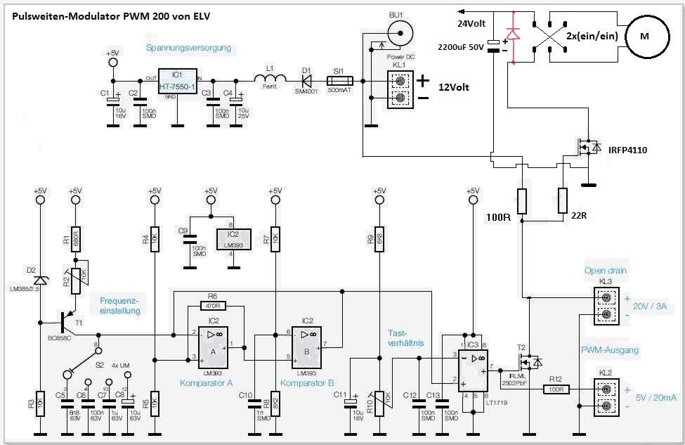 PWM Drehzahlsteller Links Rechtslauf