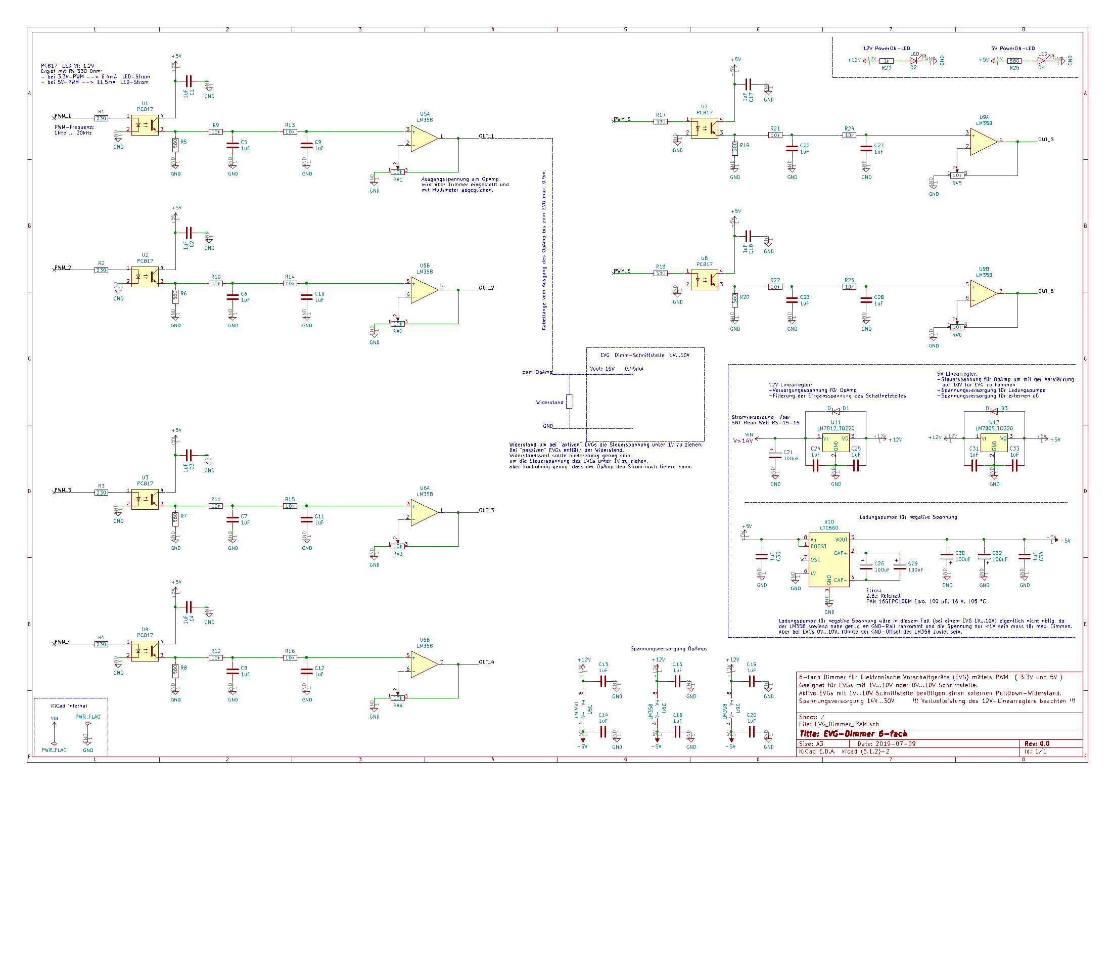 Schaltplankontrolle EVGDimmer PWM, OpAmp und Ladungspumpe