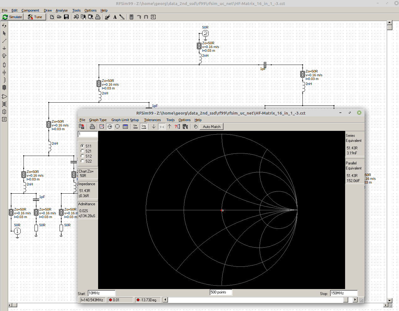 Fehlermeldung in Programm RFsim(08)