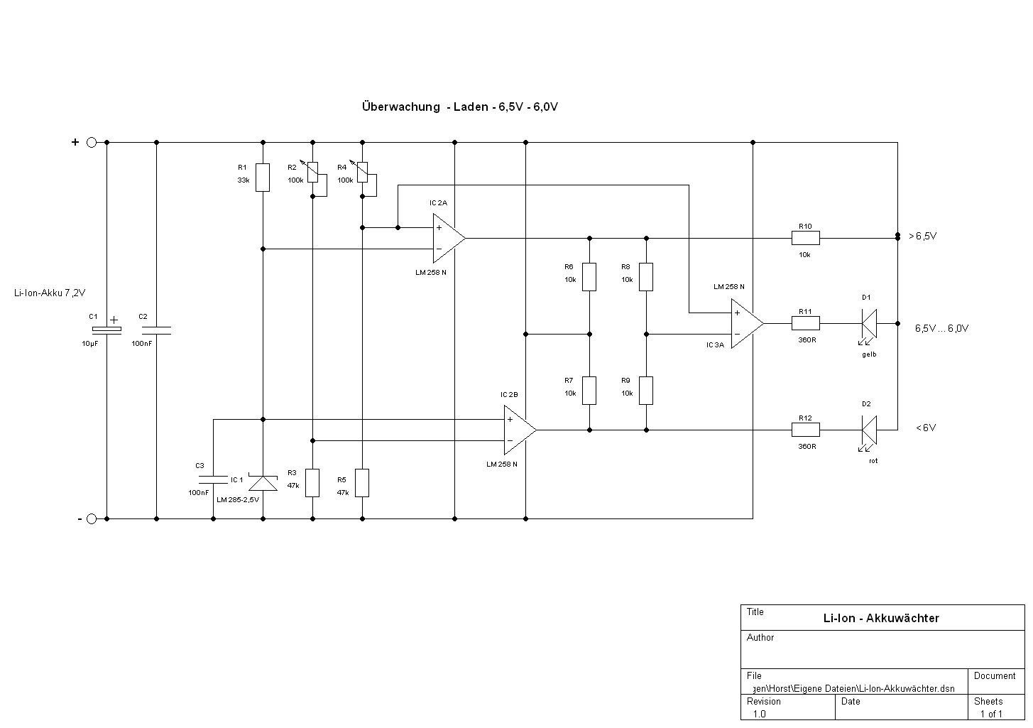 Fensterkomparator für LiIonAkku
