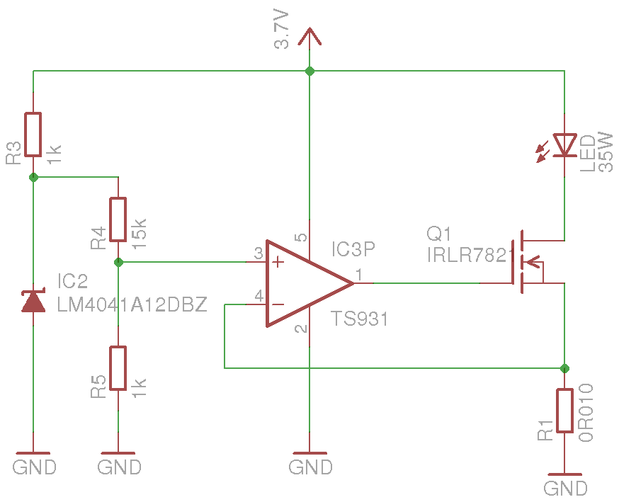 einfache Konstantstromquelle mit MOSFET und Opamp