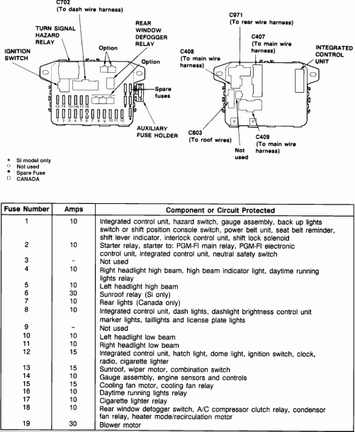 1990 Honda Crx Fuse Box Diagram