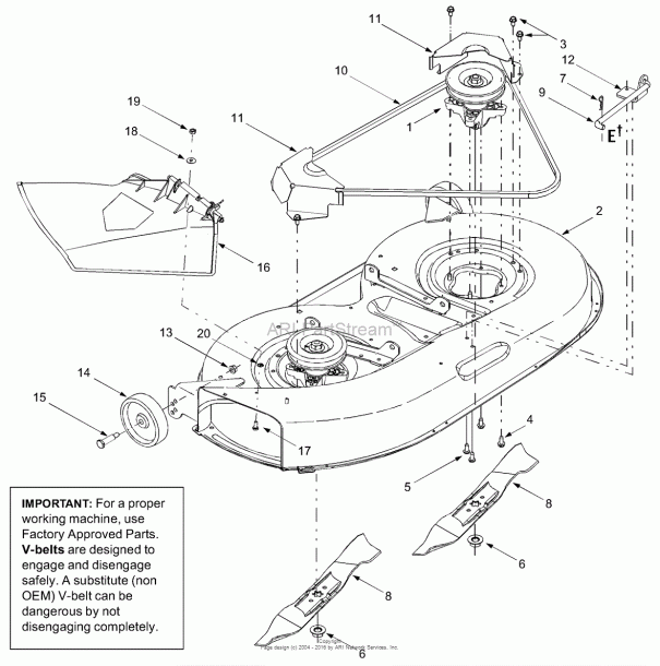 Troy Bilt Pony 42 Deck Belt Diagram