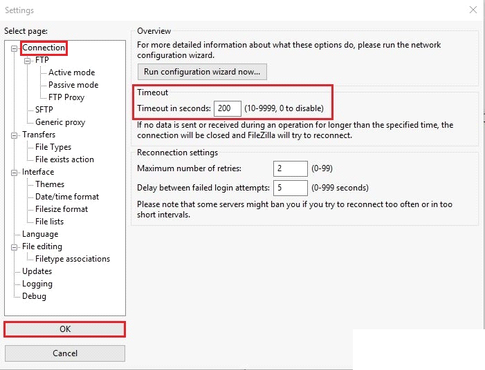 How to Resolve the Connection Timeout Error in Filezilla FTP?