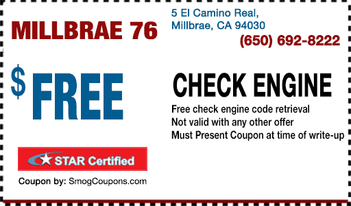 Coupons Archive - $49.75 Smog Check | Millbrae 76 | Call: (650) 692-8222