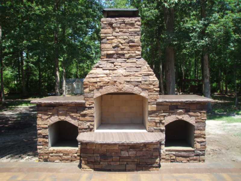Custom Outdoor Fireplace by Millenium Stone Works Millenium Stoneworks