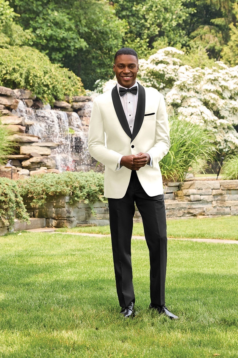 Milroy's Tuxedos Ivory with Black Shawl Tuxedo